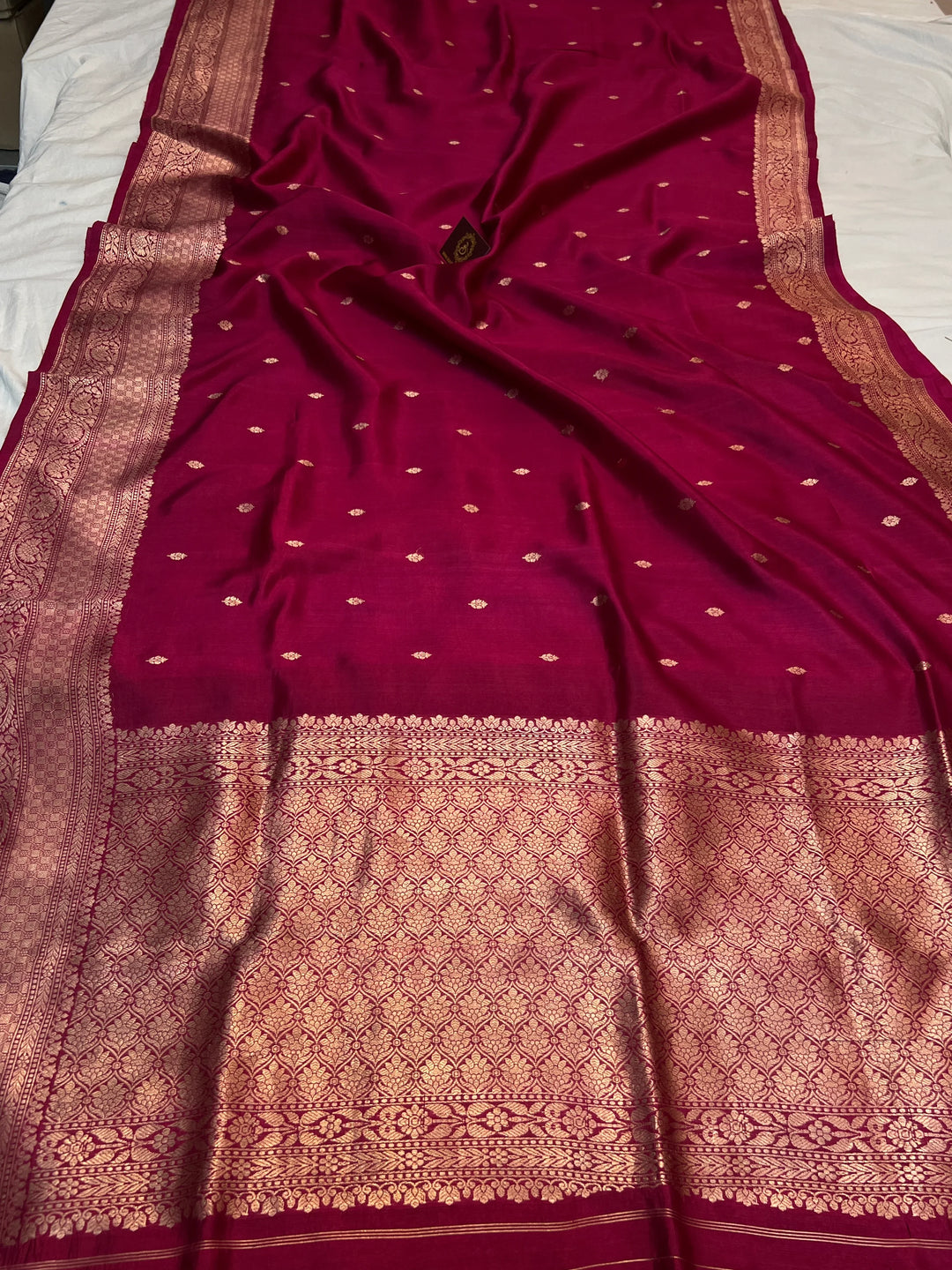 Maroon Pure Banarasi Handloom Silk Saree
