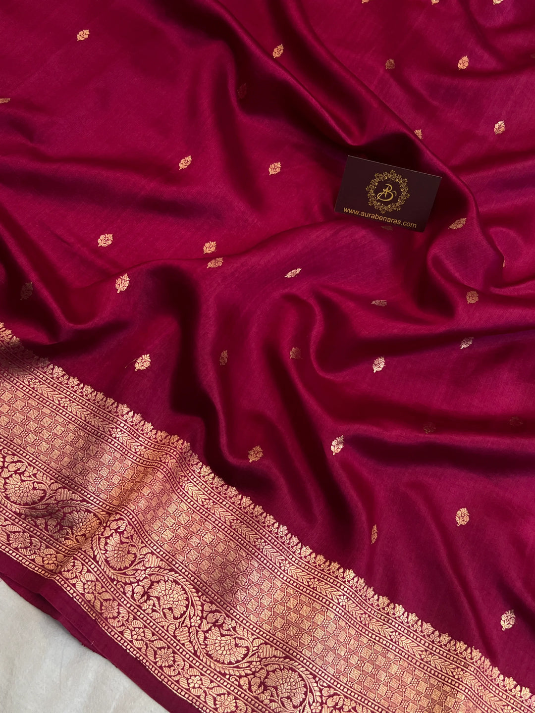 Maroon Pure Banarasi Handloom Silk Saree