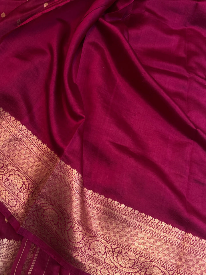 Maroon Pure Banarasi Handloom Silk Saree