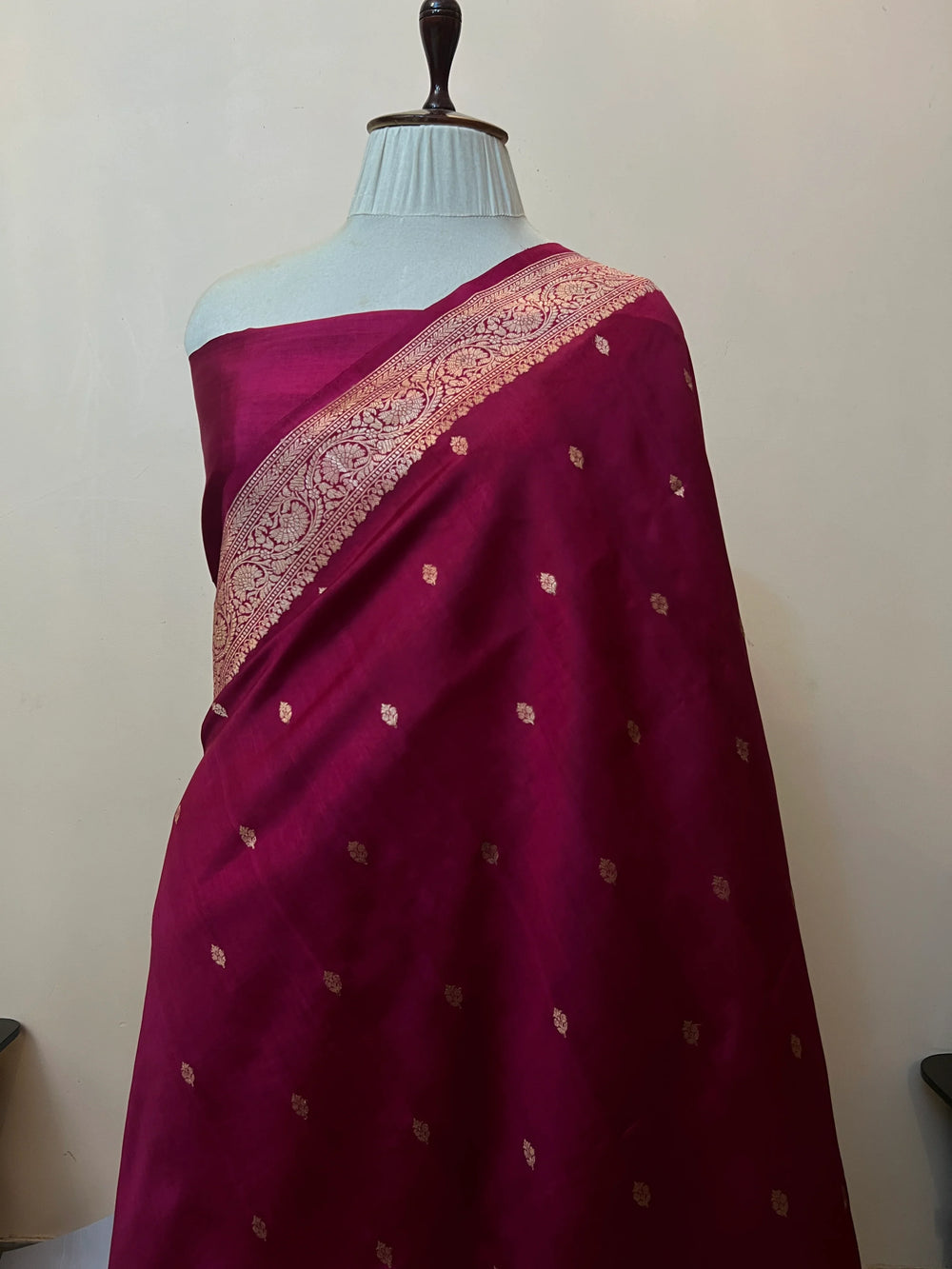 Maroon Pure Banarasi Handloom Silk Saree