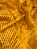 Mustard Yellow Pure Banarasi Handloom Silk Saree - Aura Benaras