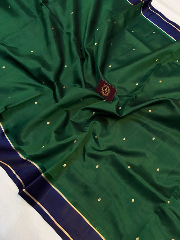 Green Pure Banarasi Handloom Silk Saree - Aura Benaras