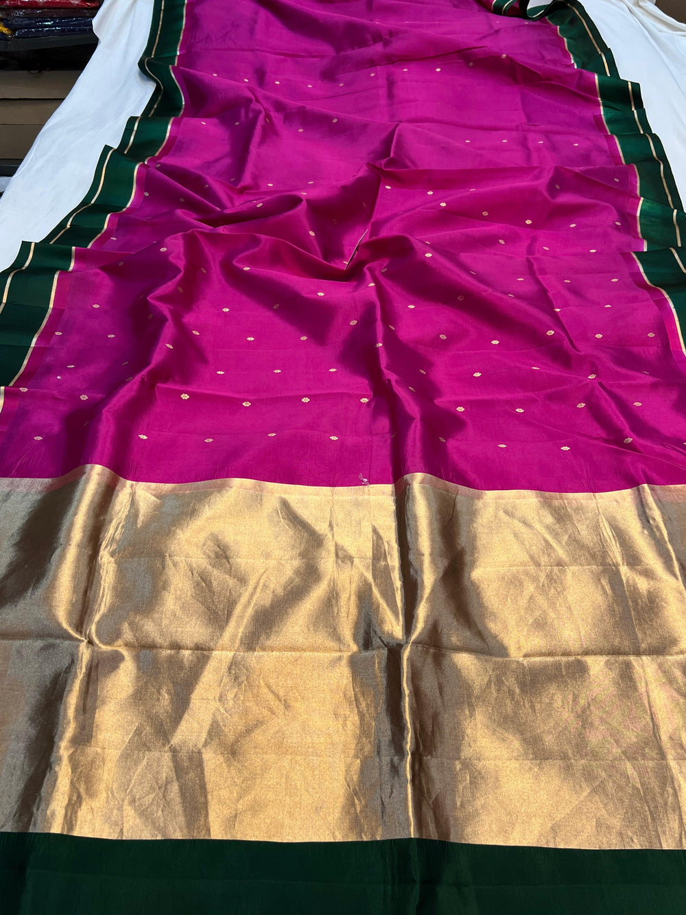 Rani Pink Pure Banarasi Handloom Silk Saree - Aura Benaras