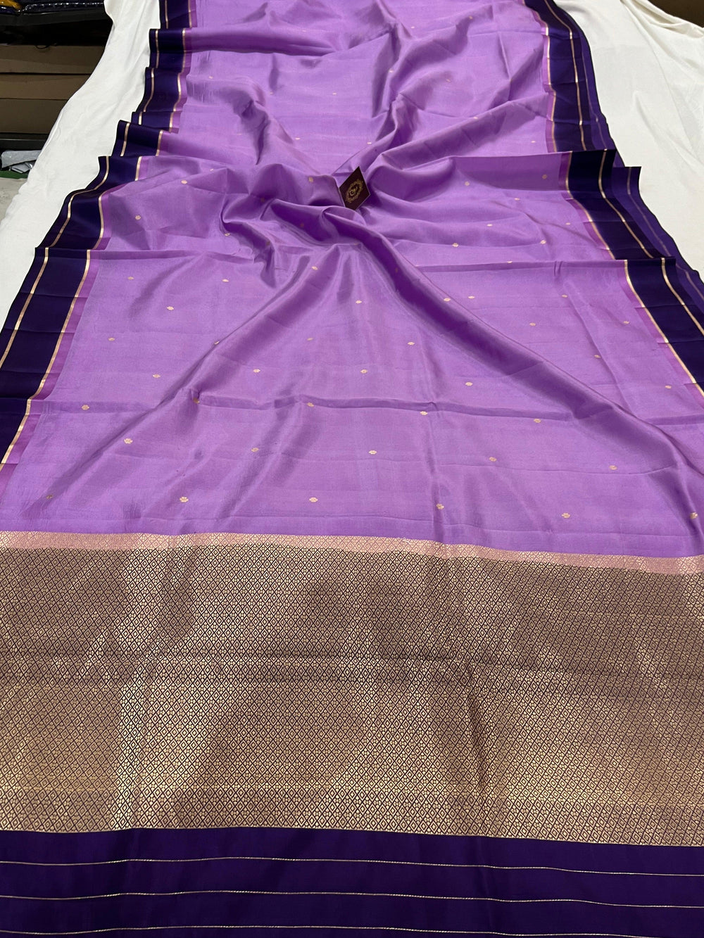 Lavender Pure Banarasi Handloom Silk Saree - Aura Benaras