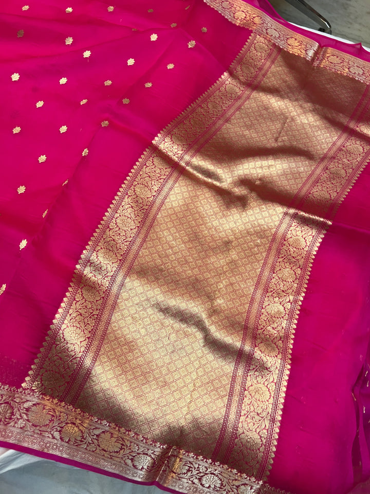 Rani Banarasi Handloom Kora Silk Saree