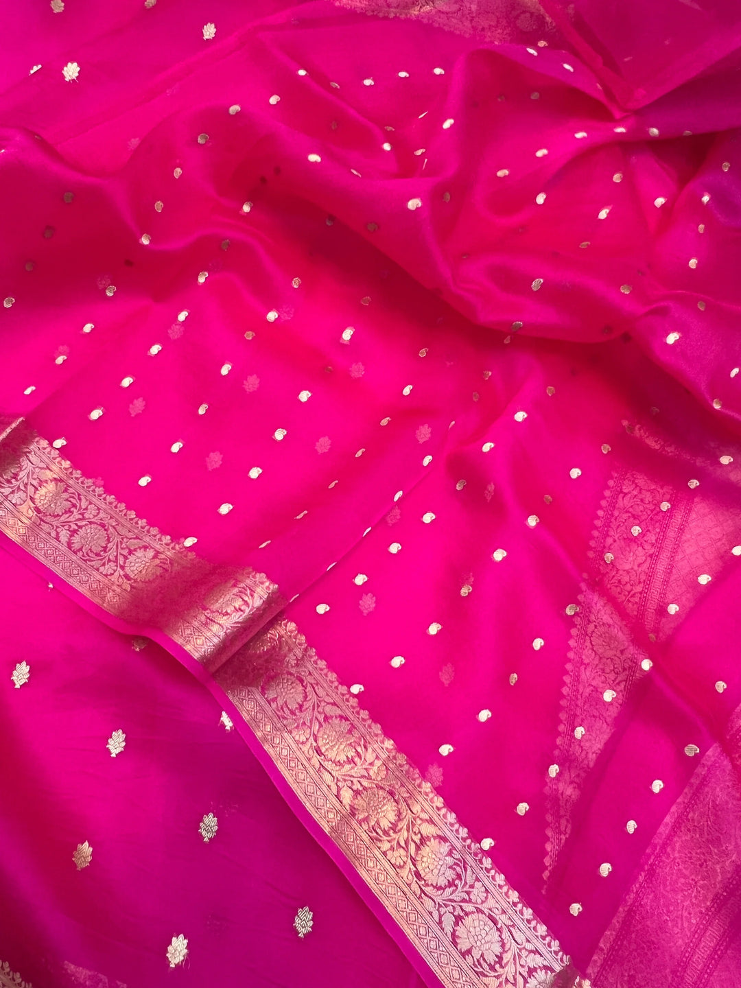 Rani Banarasi Handloom Kora Silk Saree