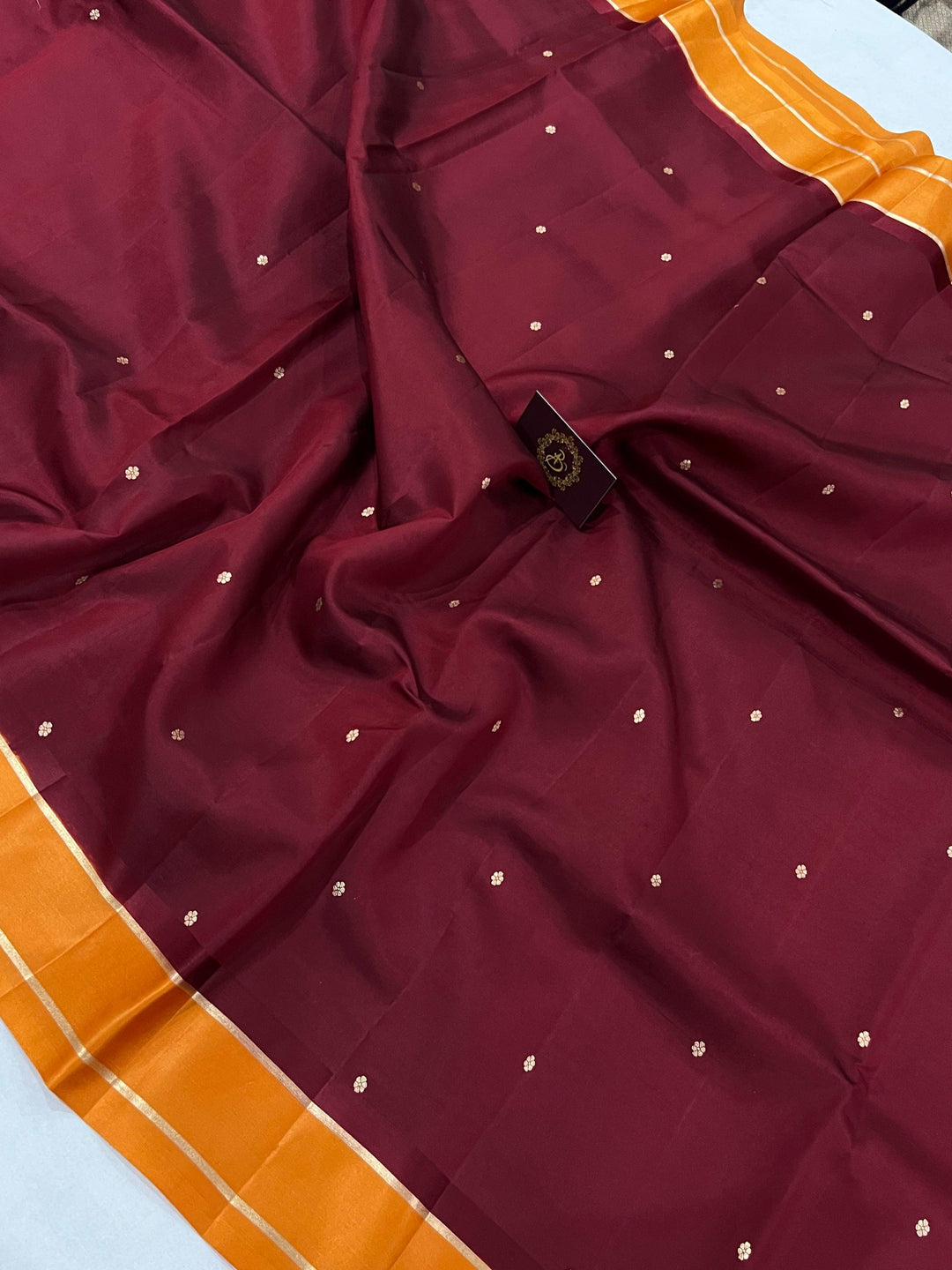 Maroon Pure Banarasi Handloom Silk Saree - Aura Benaras