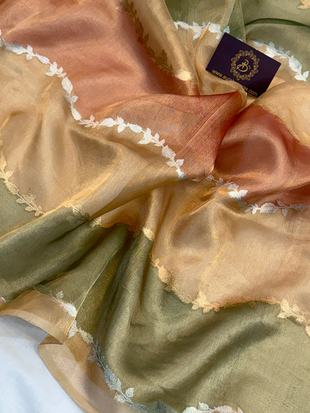 Golden Pure Tissue Silk Handloom Banarasi Saree