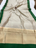 Light Grey Pure Banarasi Handloom Silk Saree - Aura Benaras