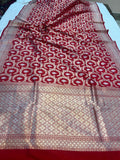 Red Pure Banarasi Handloom Katan Silk Saree