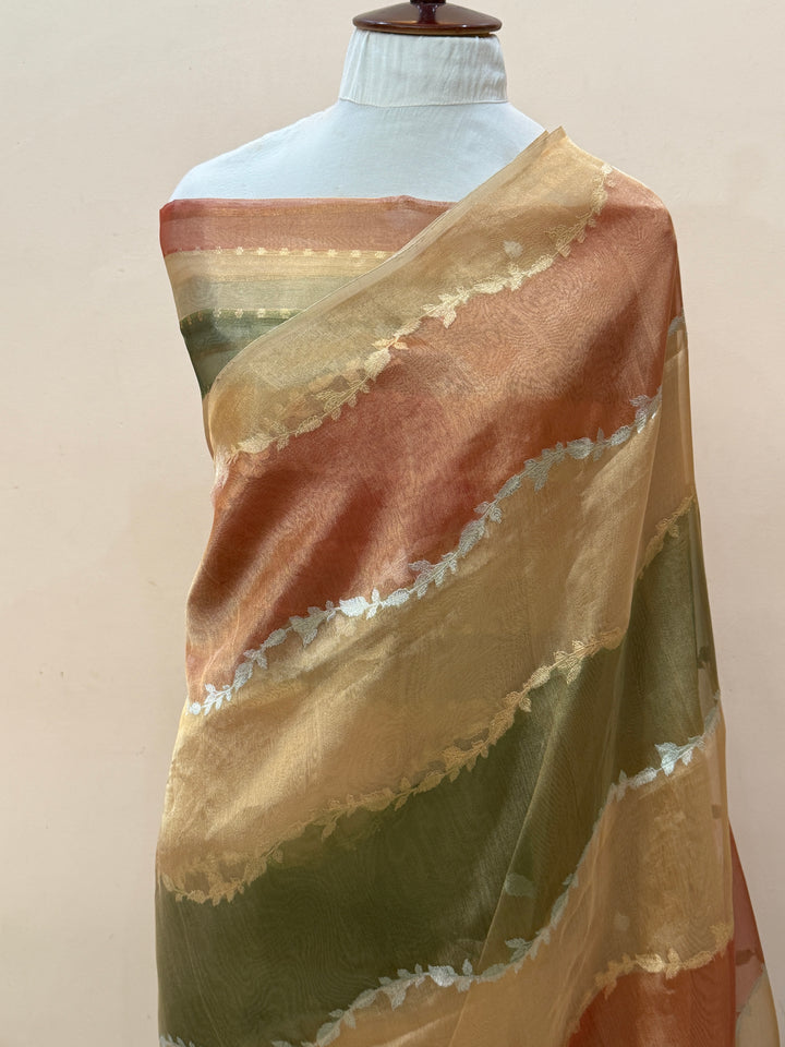 Golden Pure Tissue Silk Handloom Banarasi Saree