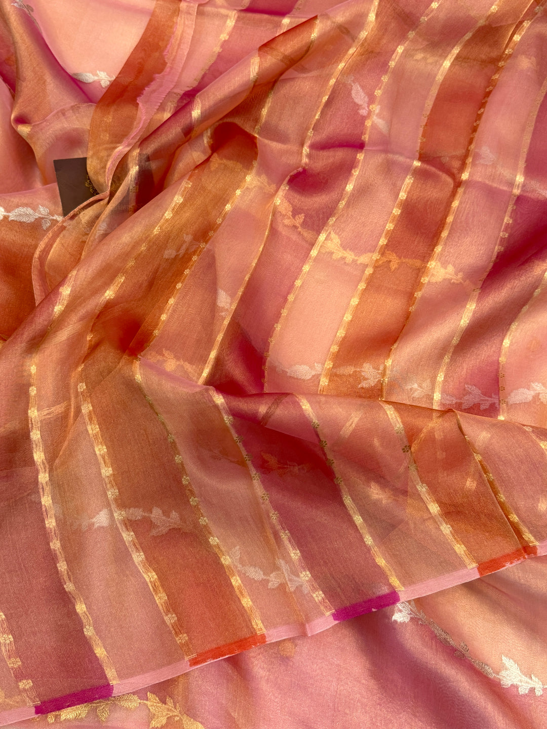 Baby Pink Pure Tissue Silk Handloom Banarasi Saree