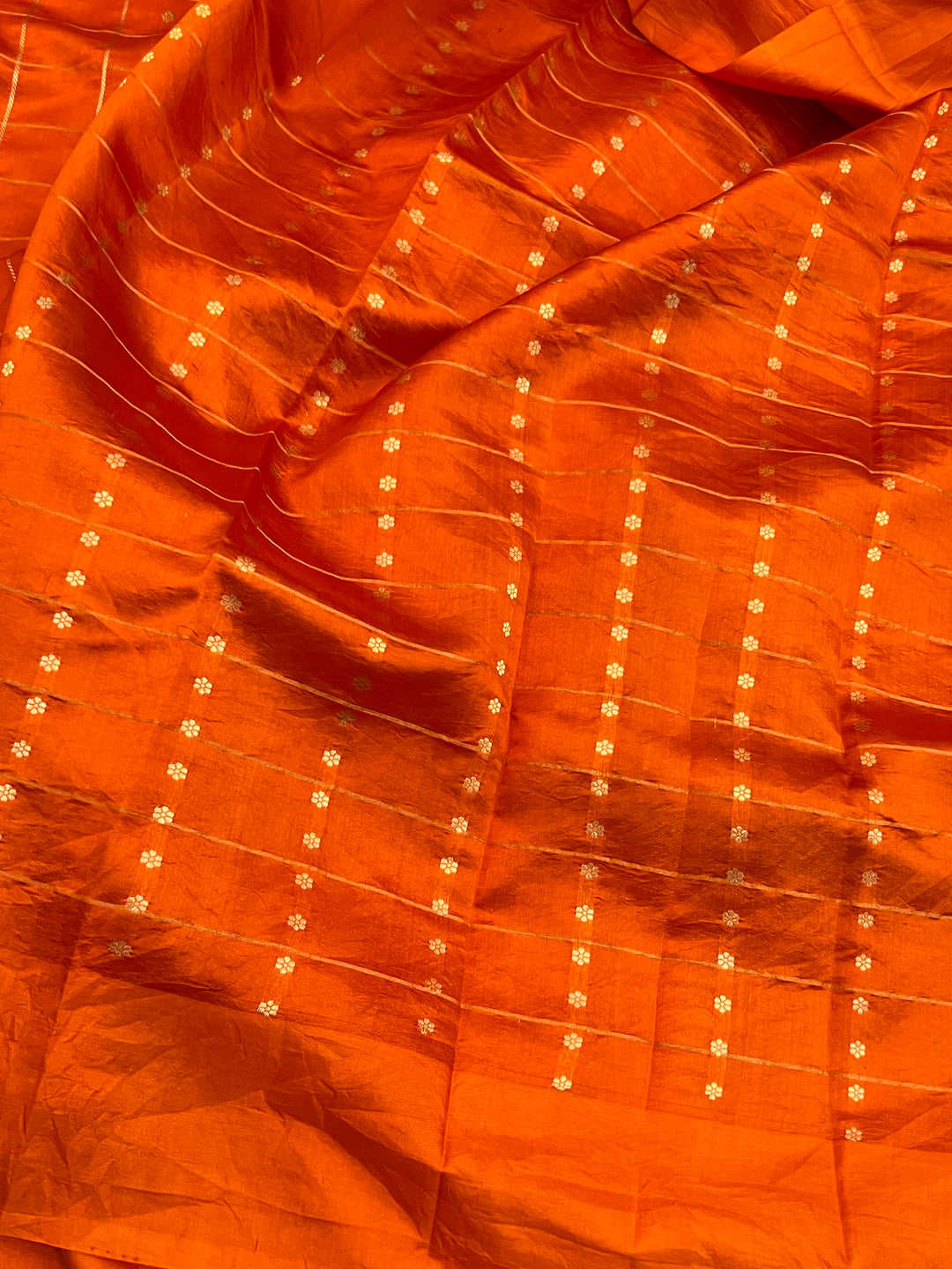 Orange Pure Banarasi Handloom Silk Saree