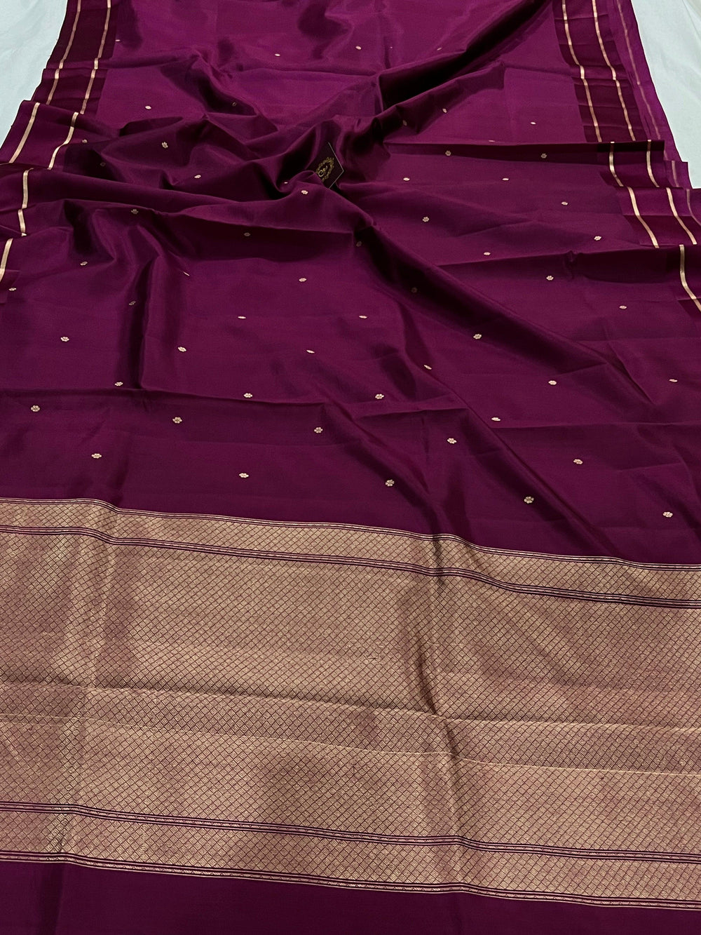 Wine Pure Banarasi Handloom Silk Saree - Aura Benaras