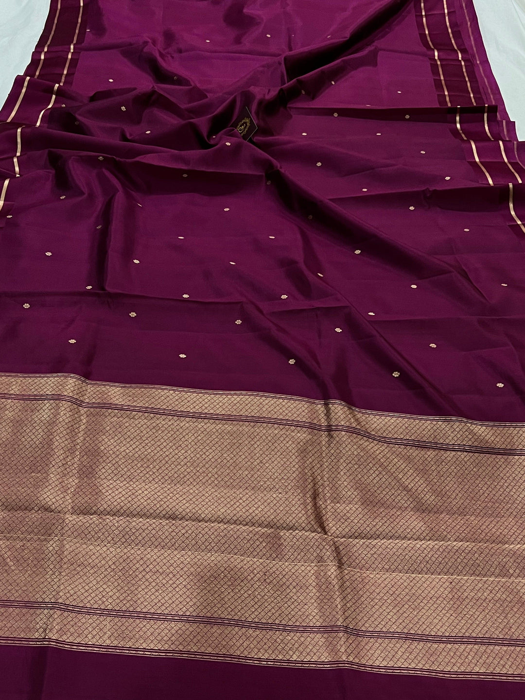 Wine Pure Banarasi Handloom Silk Saree - Aura Benaras
