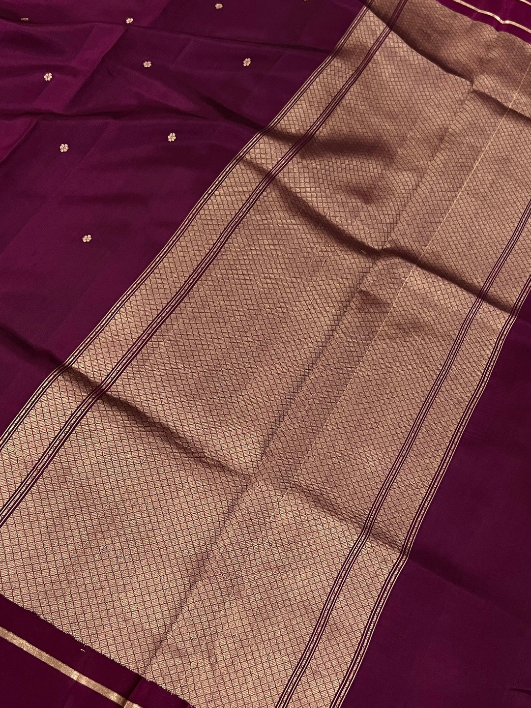 Wine Pure Banarasi Handloom Silk Saree - Aura Benaras