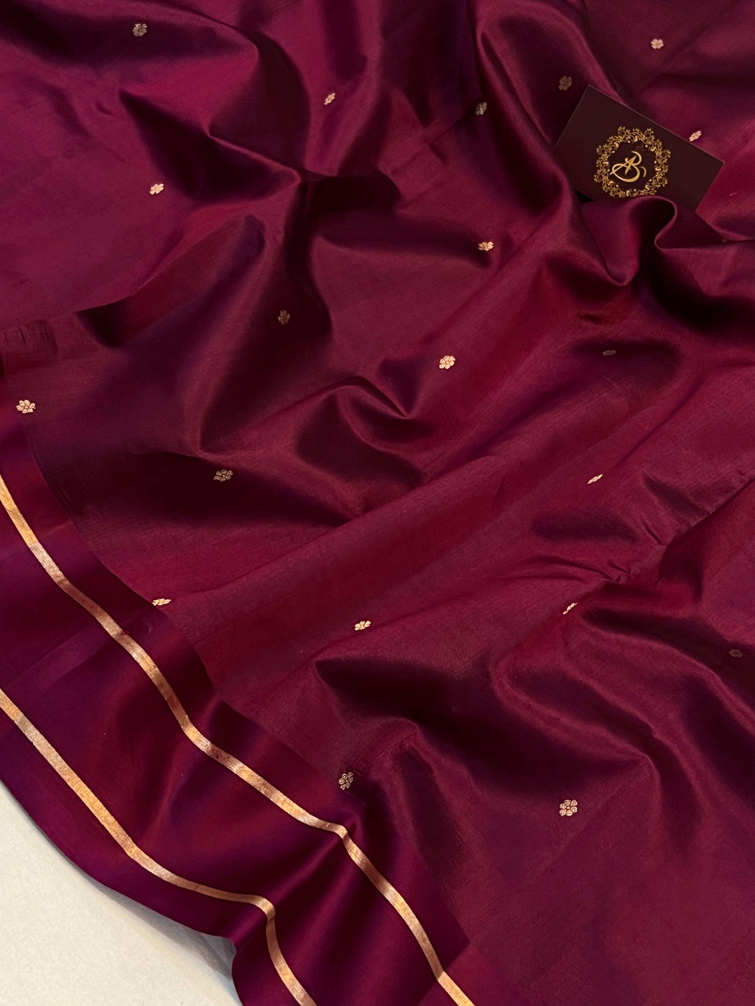 Wine Pure Banarasi Handloom Silk Saree - Aura Benaras