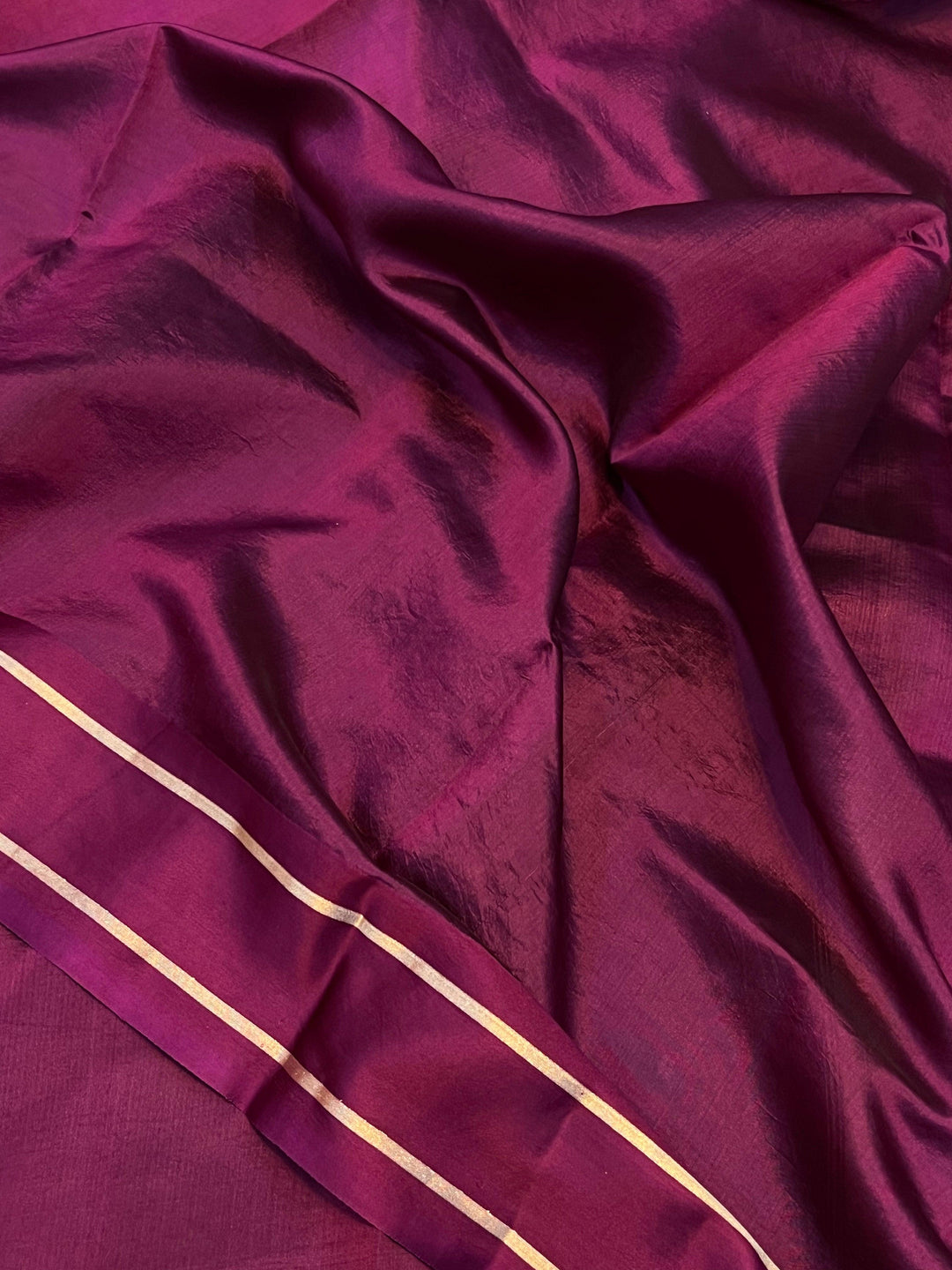 Wine Pure Banarasi Handloom Silk Saree - Aura Benaras