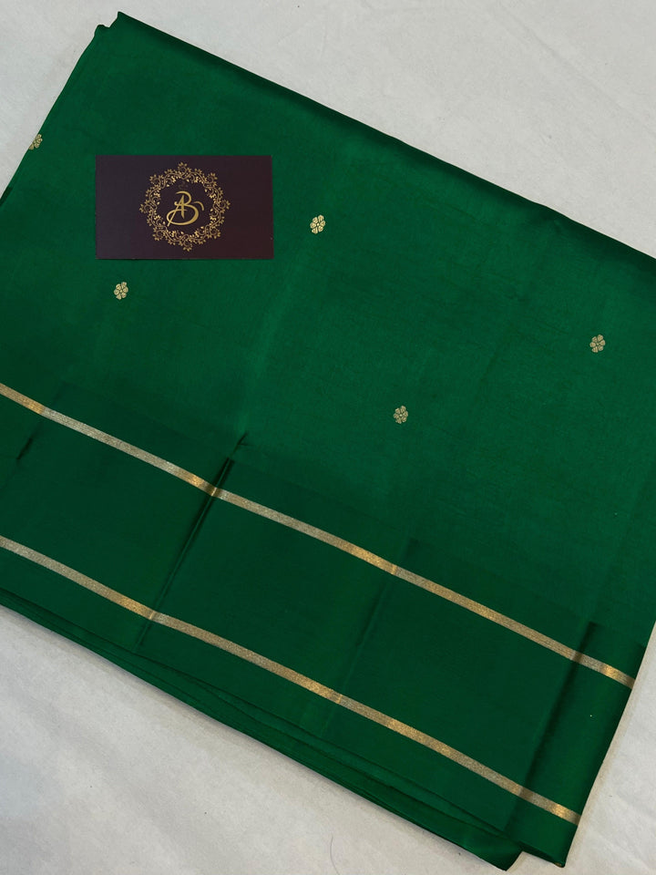 Green Pure Banarasi Handloom Silk Saree - Aura Benaras