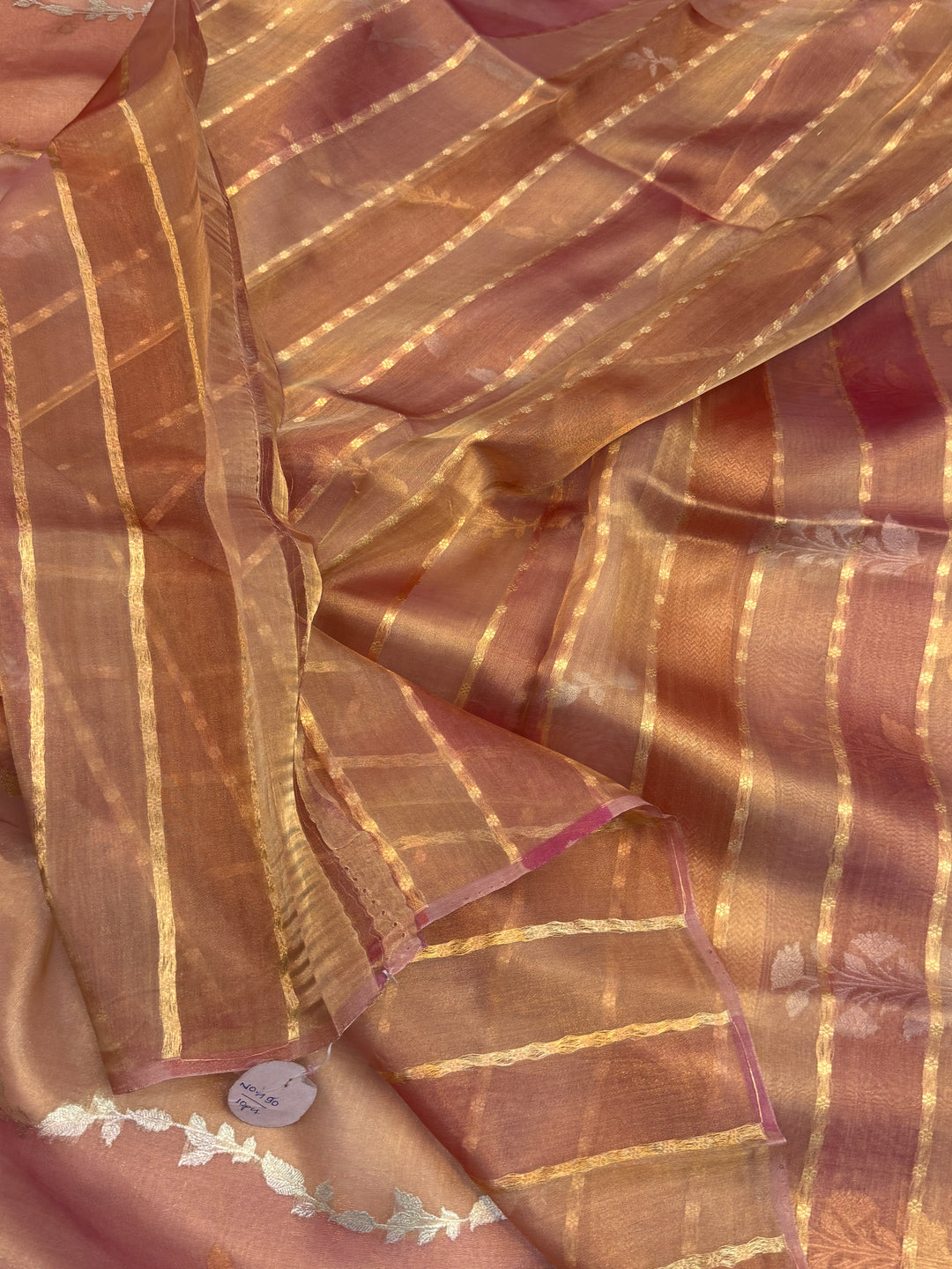 Rose Pink Pure Tissue Silk Handloom Banarasi Saree