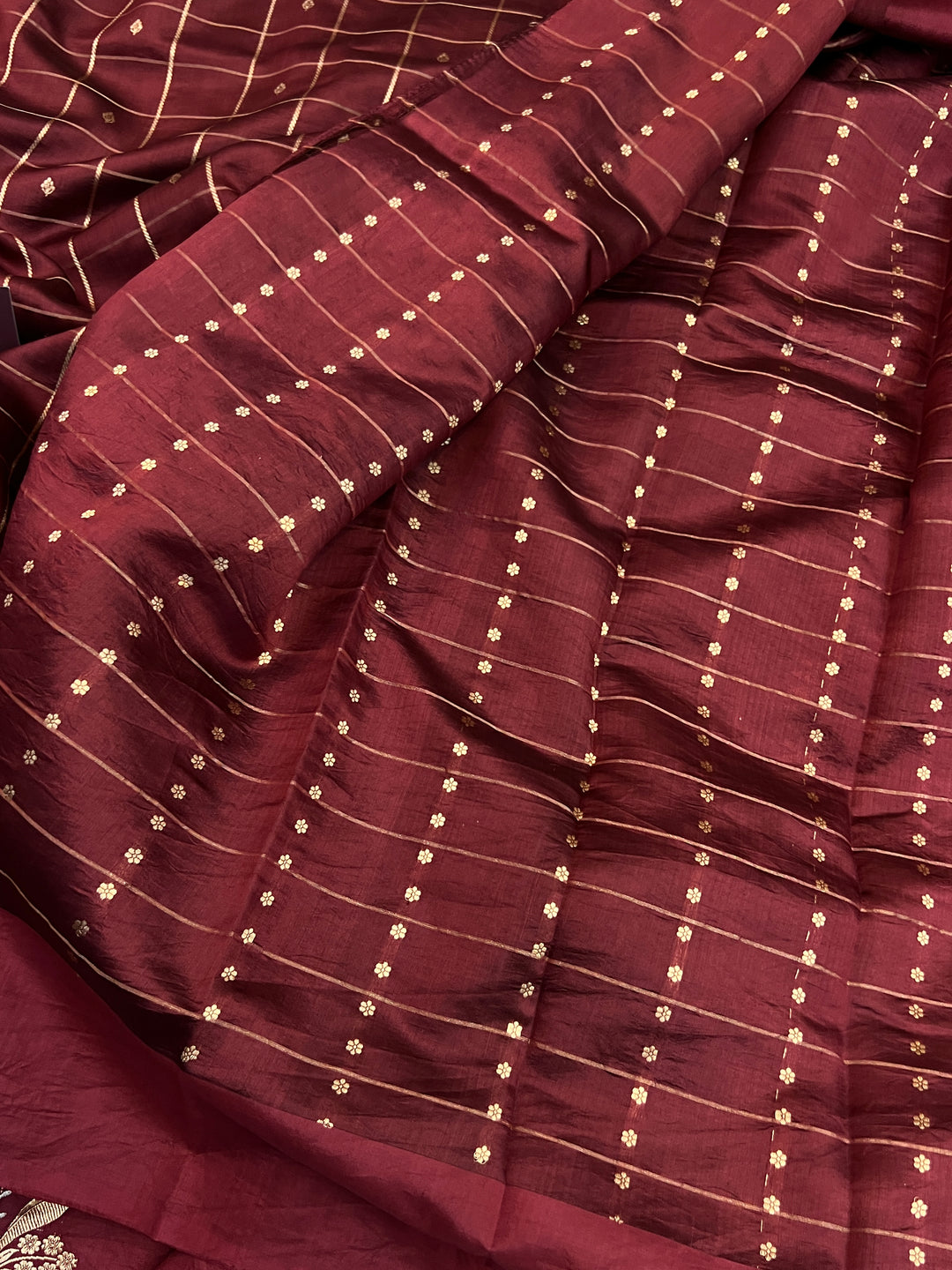Maroon Pure Banarasi Handloom Silk Saree