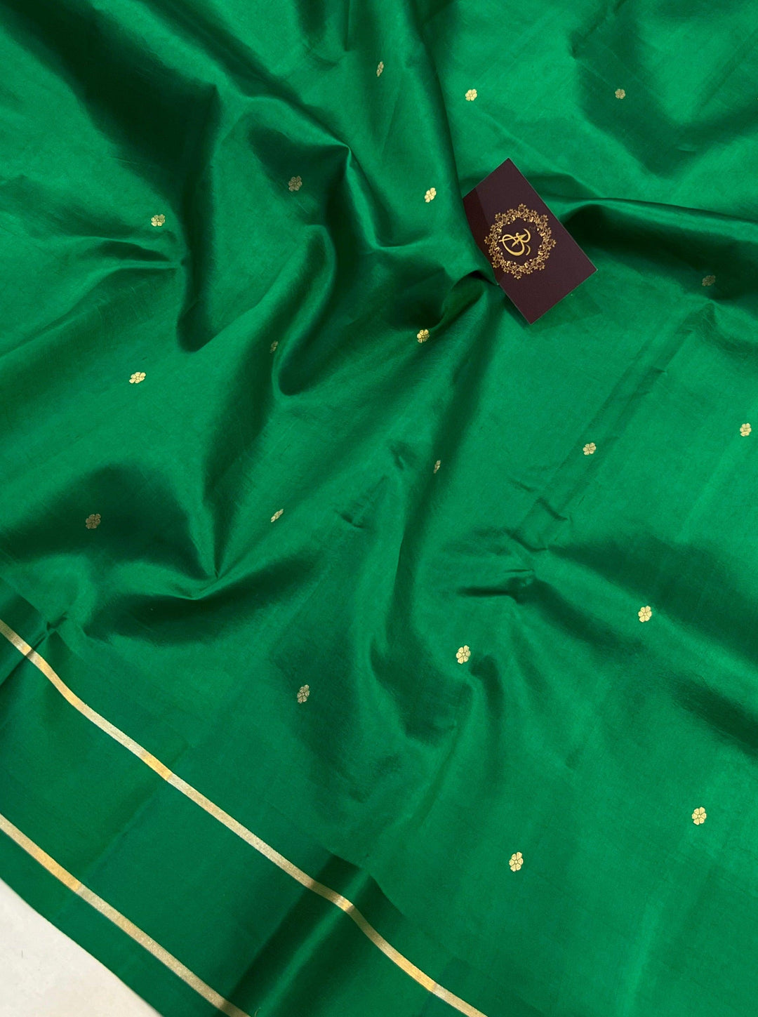 Green Pure Banarasi Handloom Silk Saree - Aura Benaras
