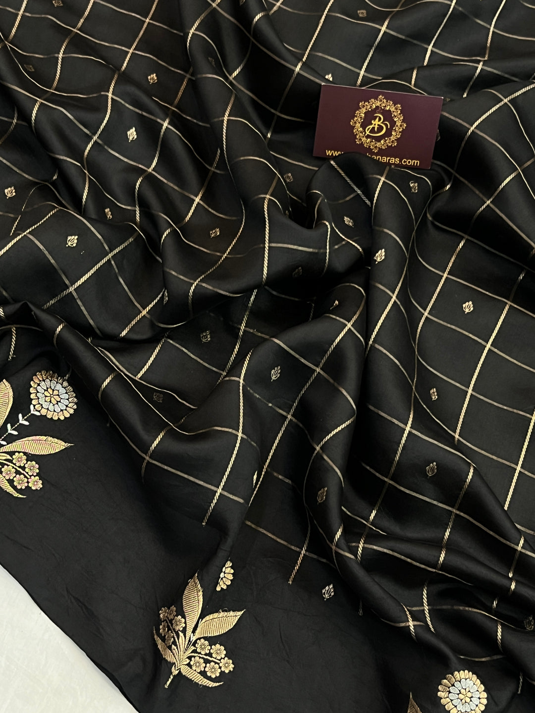 Black Pure Banarasi Handloom Silk Saree