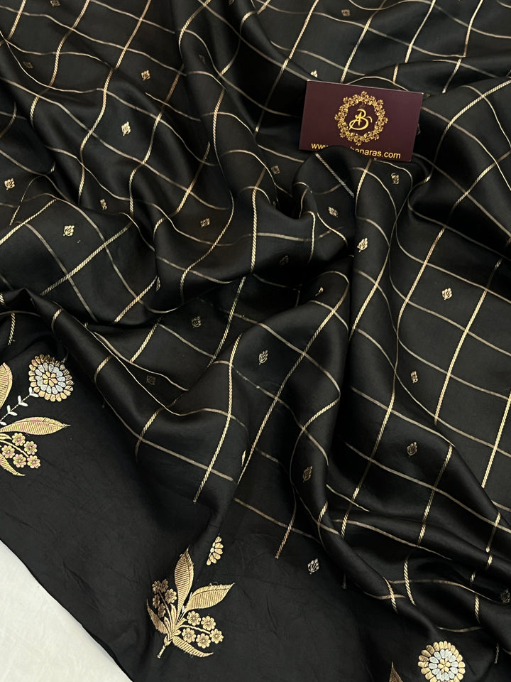 Black Pure Banarasi Handloom Silk Saree