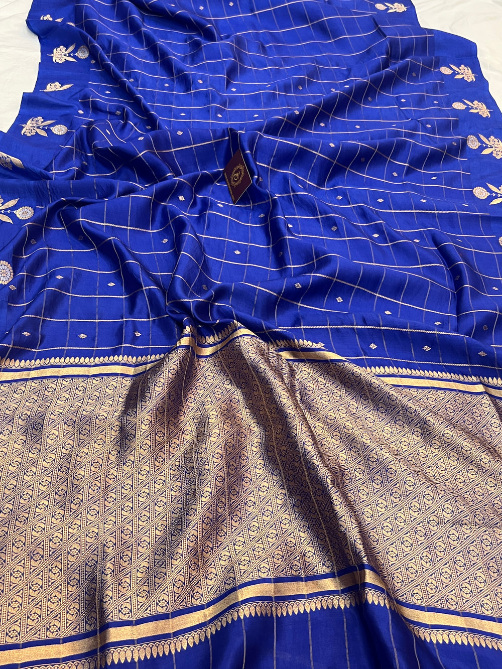 Royal Blue Pure Banarasi Handloom Silk Saree