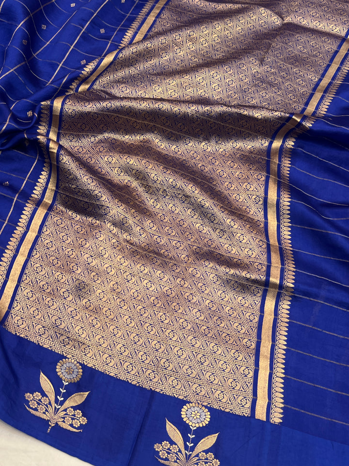 Royal Blue Pure Banarasi Handloom Silk Saree