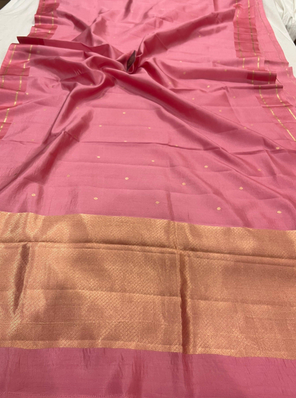 Pastel Pink  Pure Banarasi Handloom Silk Saree - Aura Benaras