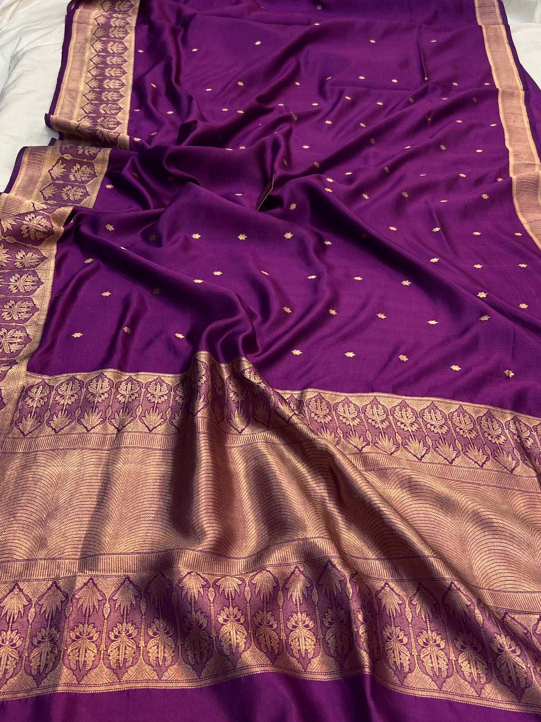 Purple Pure Silk Handloom Banarasi Saree