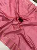 Pastel Pink  Pure Banarasi Handloom Silk Saree - Aura Benaras