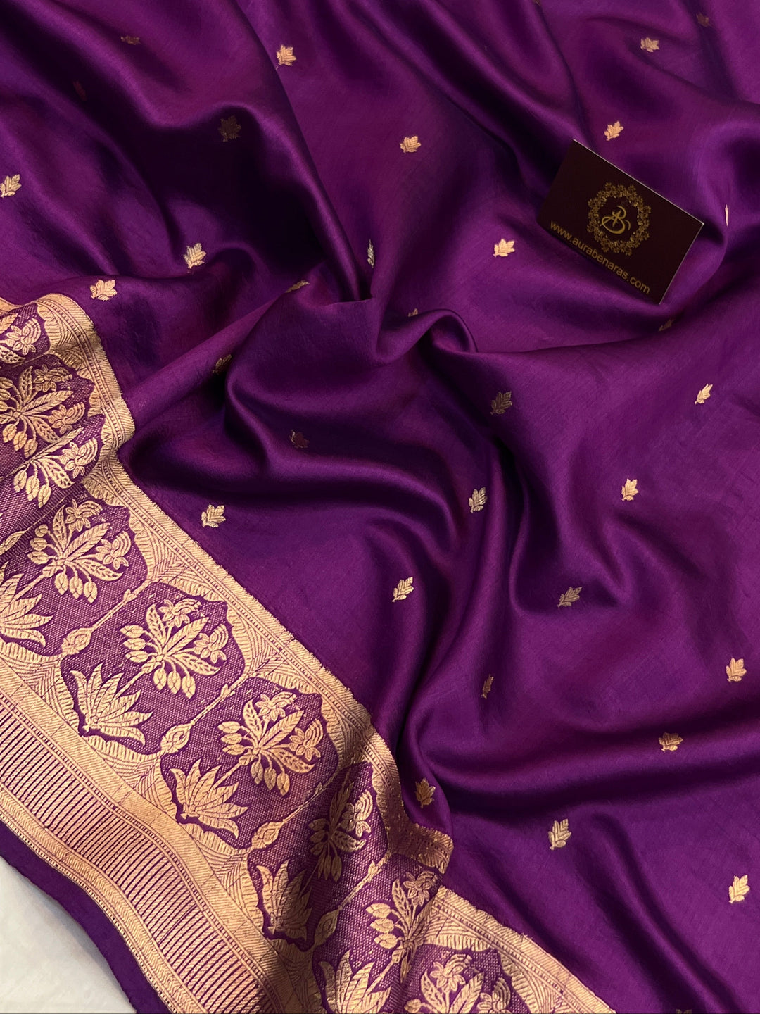 Purple Pure Silk Handloom Banarasi Saree