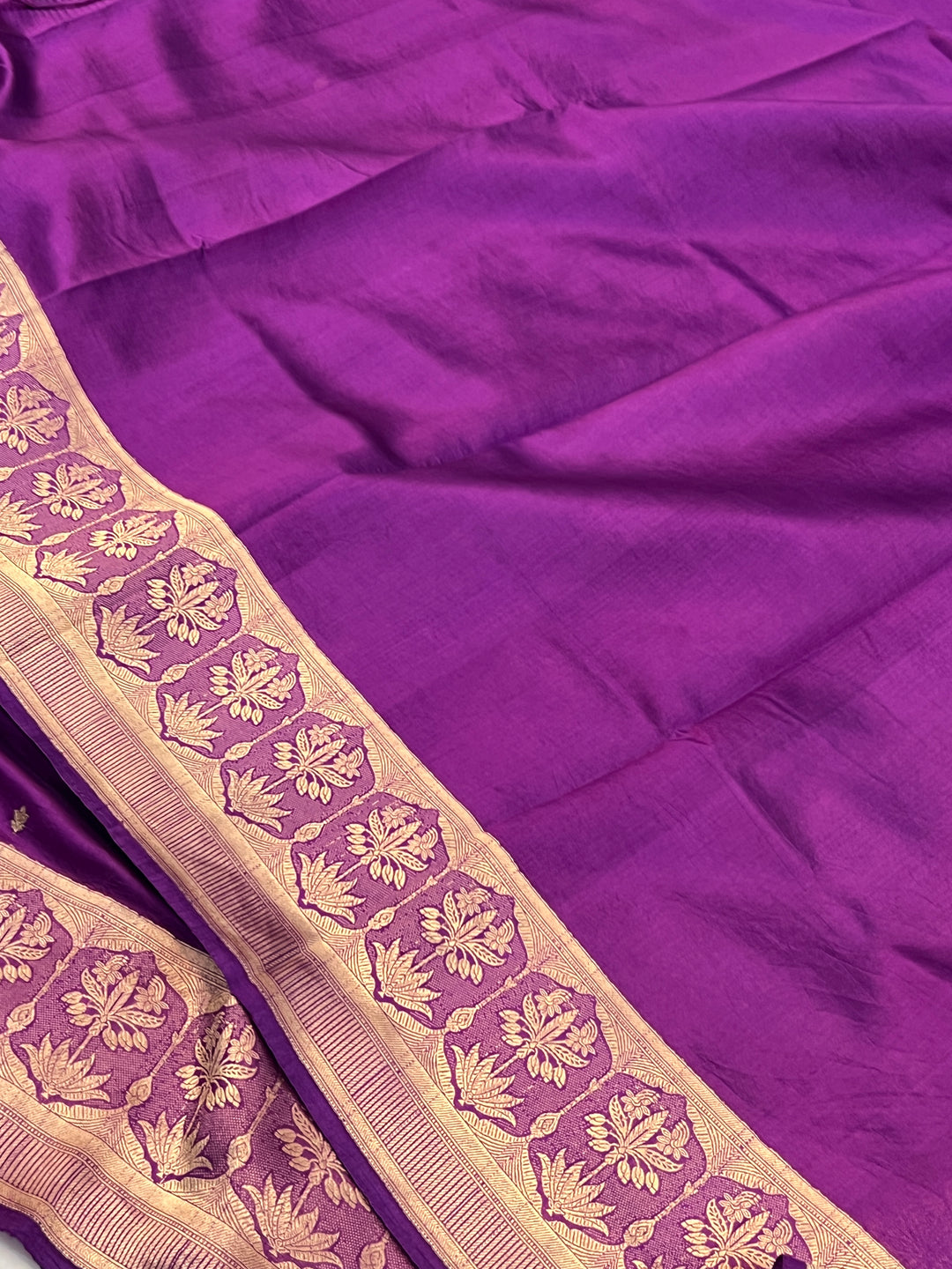Purple Pure Silk Handloom Banarasi Saree