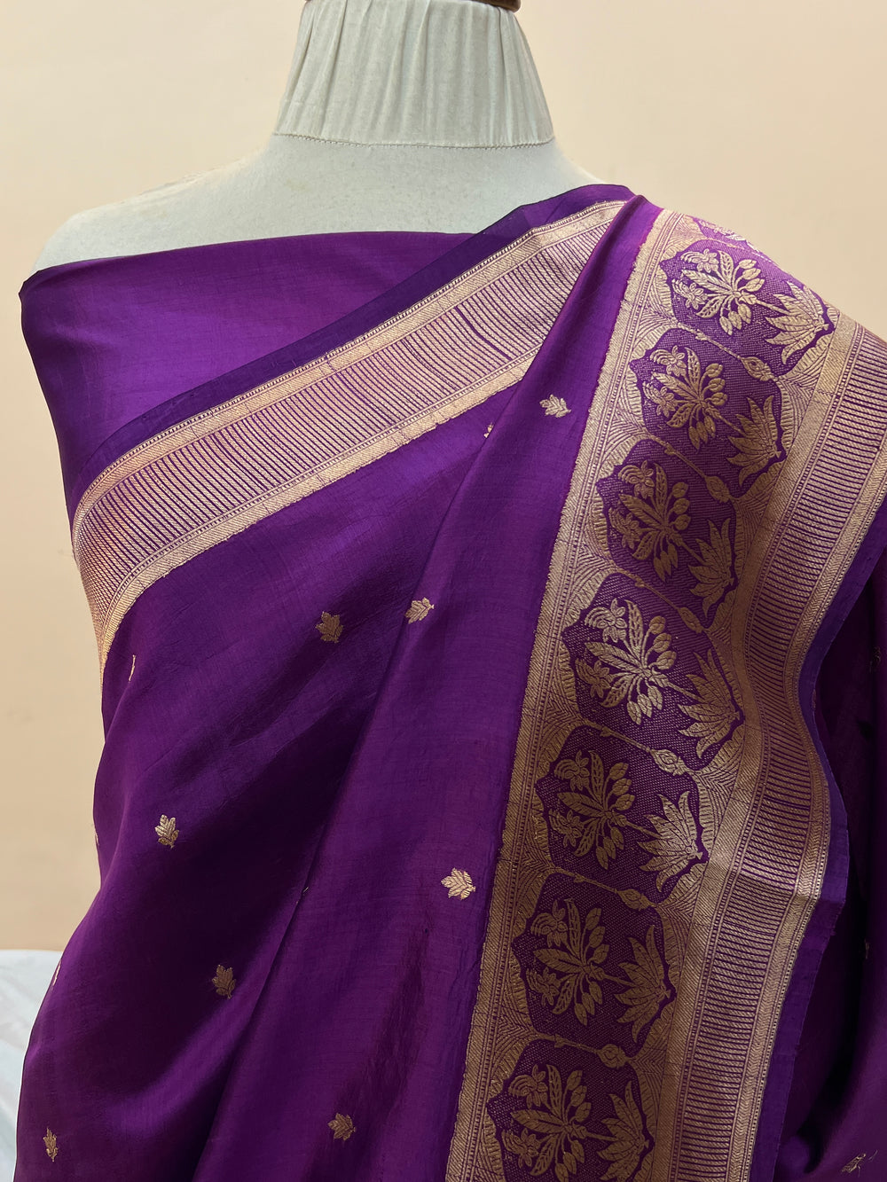 Purple Pure Silk Handloom Banarasi Saree