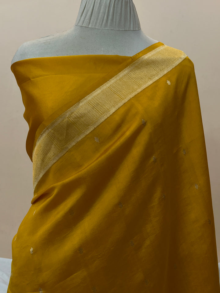 Yellow Pure Silk Handloom Banarasi Saree