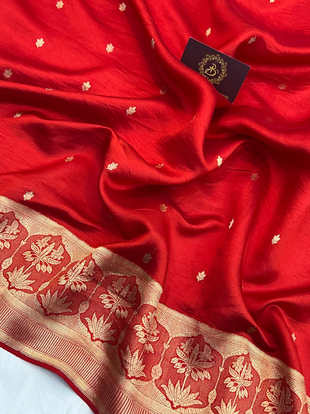 Red Pure Silk Handloom Banarasi Saree