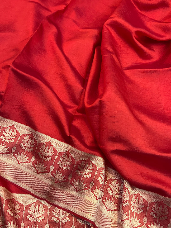 Red Pure Silk Handloom Banarasi Saree