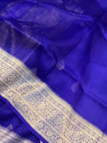 Purple Banarasi Handloom Kora Silk Saree - Aura Benaras