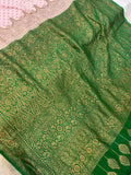 PaniPink Pure Banarasi Khaddi Crepe Silk Saree - Aura Benaras