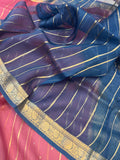 Onion Pink Pure Banarasi Handloom Kora Silk Saree - Aura Benaras