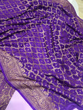 Lilac Pure Banarasi Khaddi Crepe Silk Saree - Aura Benaras