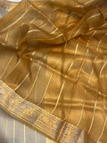 Grey Pure Banarasi Handloom Kora Silk Saree - Aura Benaras