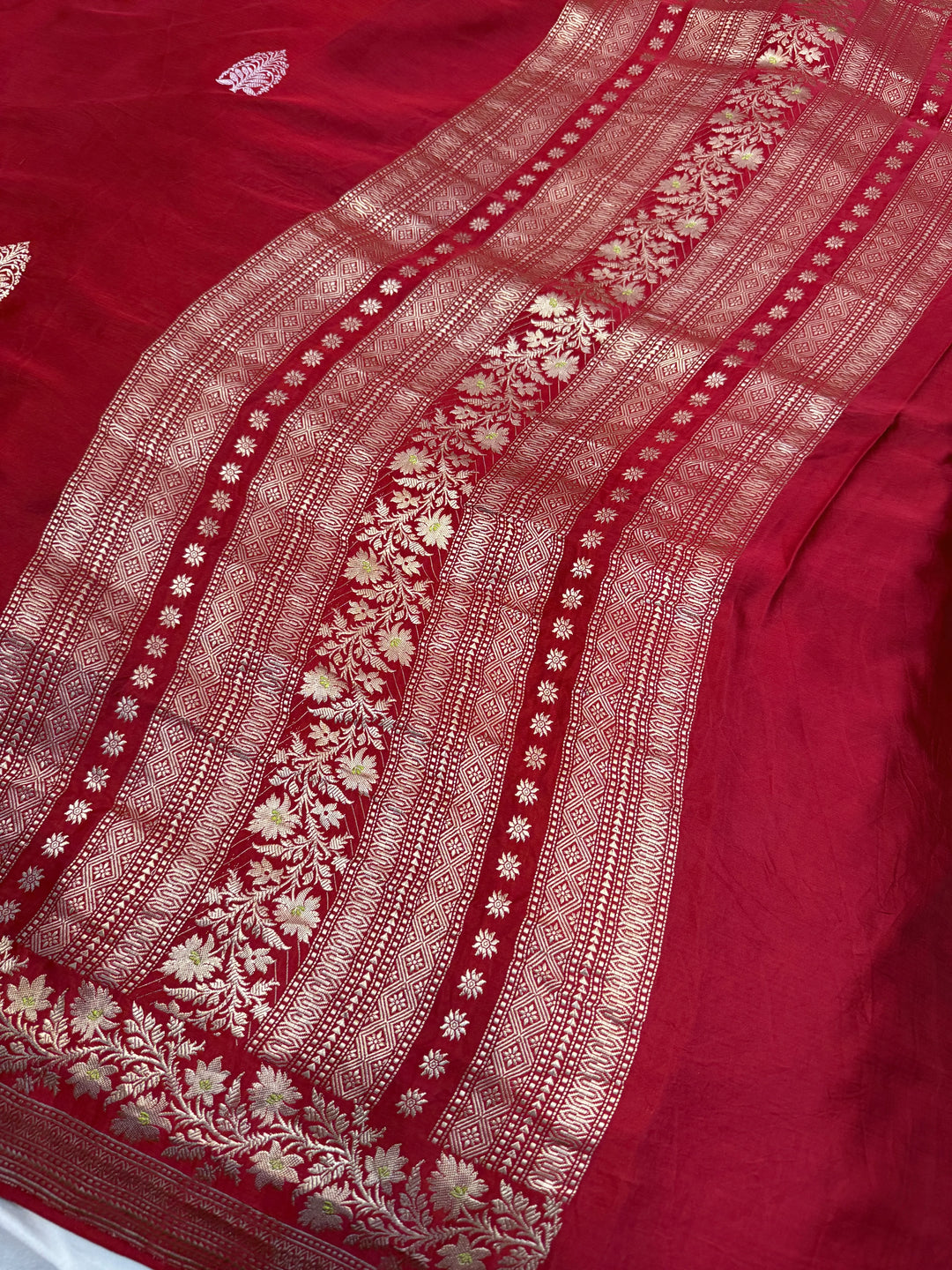 Maroon Pure Mashru Silk Handloom Banarasi Saree