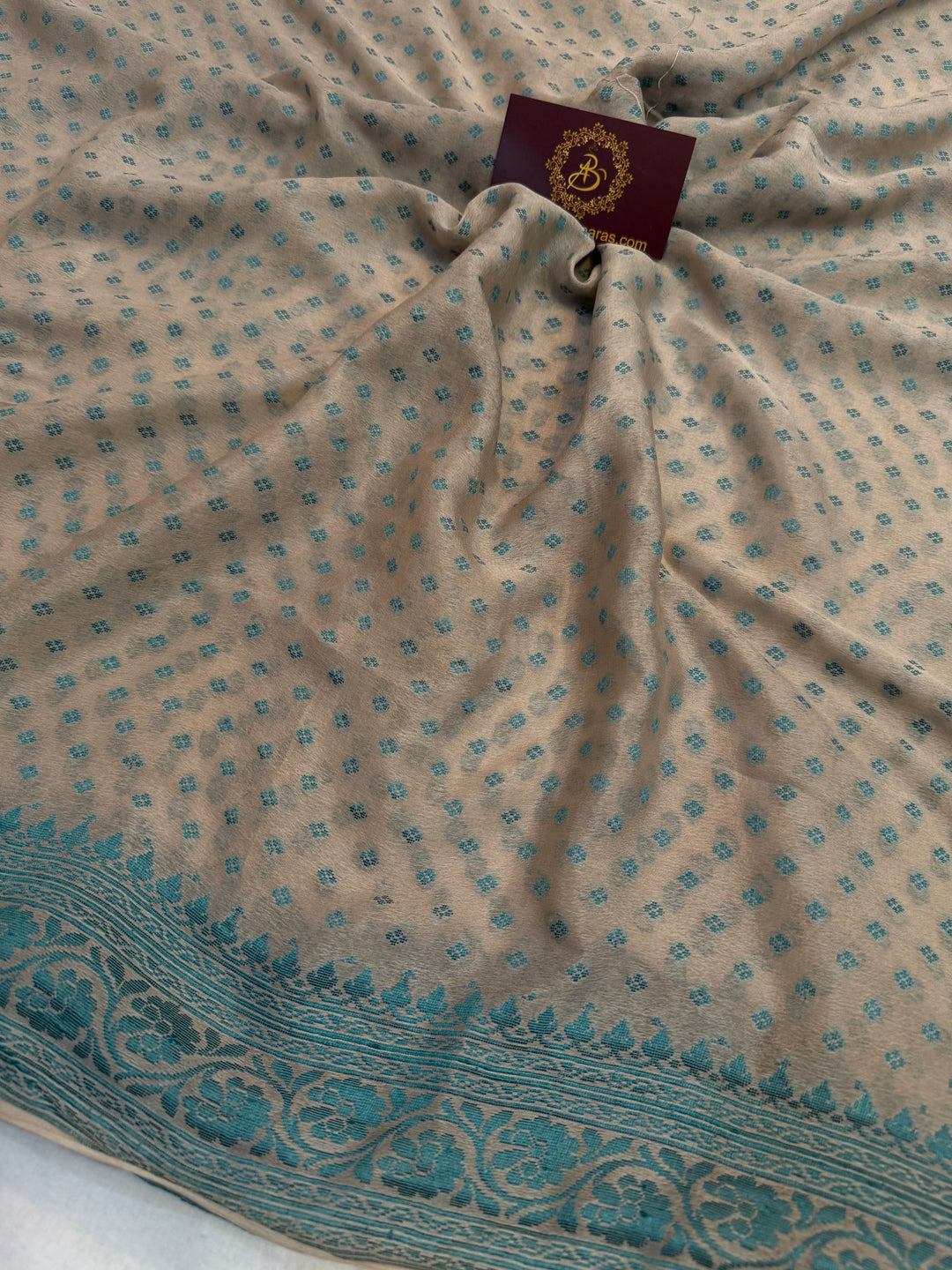 Grey Pure Banarasi Khaddi Chiffon Saree