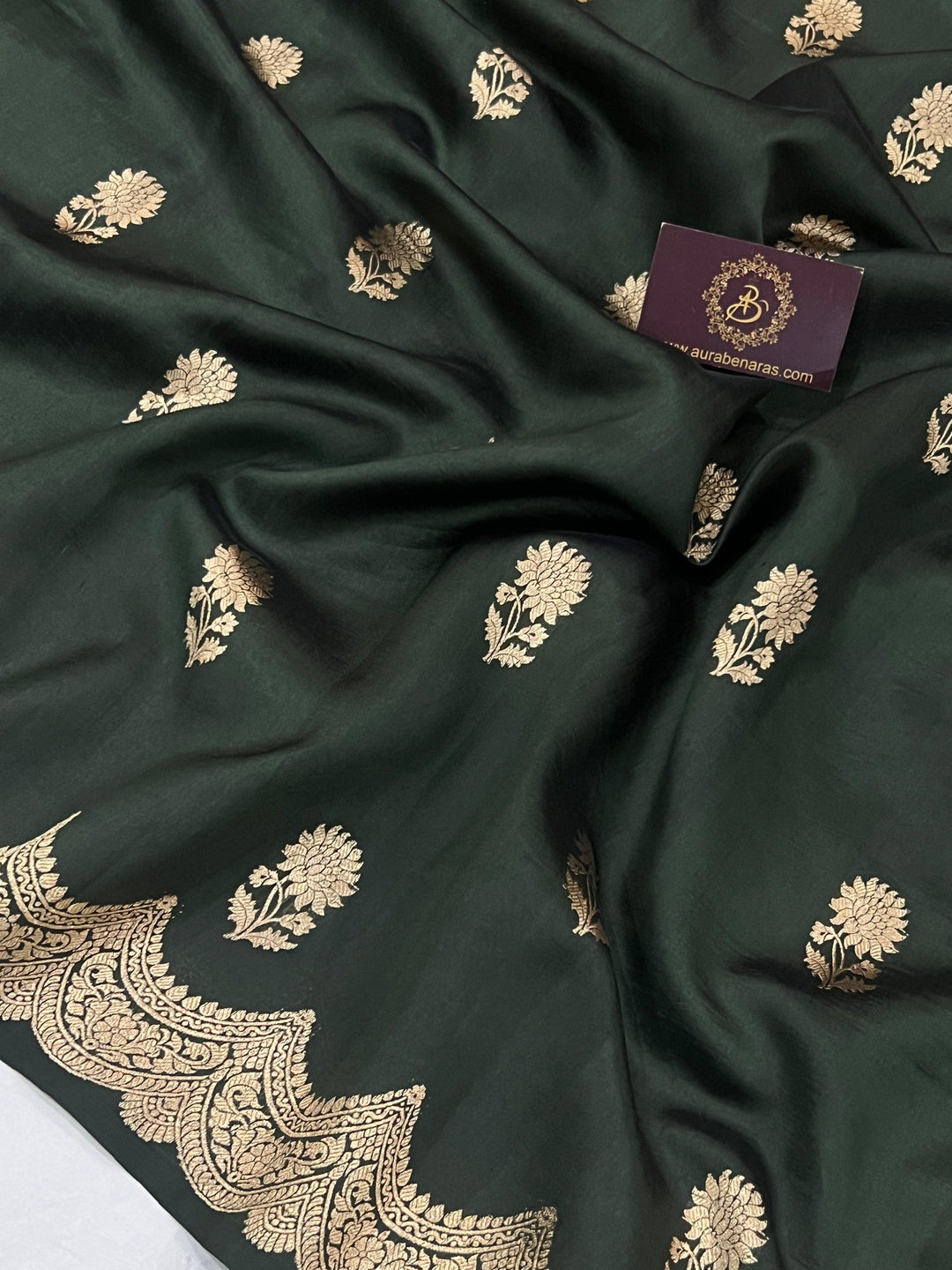 pure silk handloom Banarasi saree with intricate Kadhwa butis