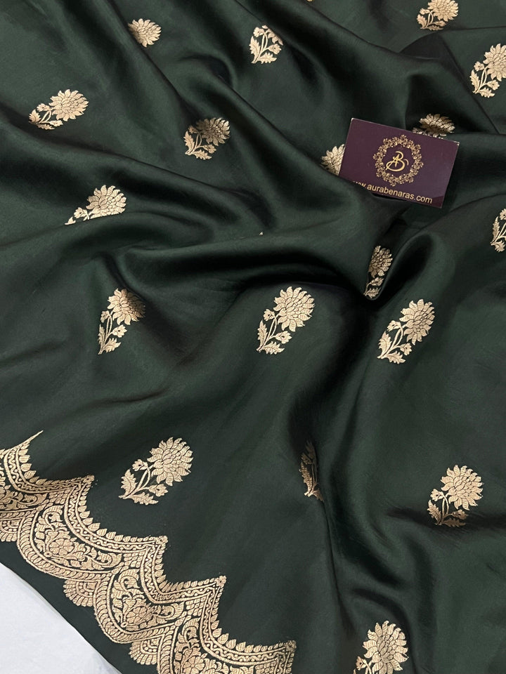 pure silk handloom Banarasi saree with intricate Kadhwa butis