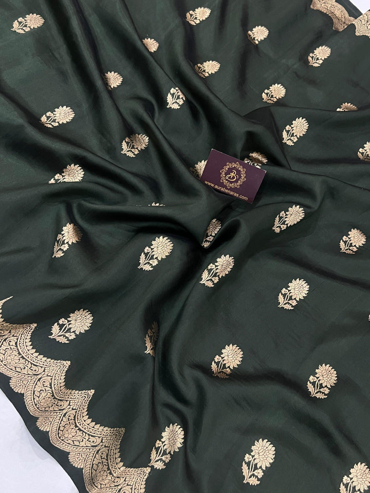 pure silk handloom Banarasi saree with intricate Kadhwa butis