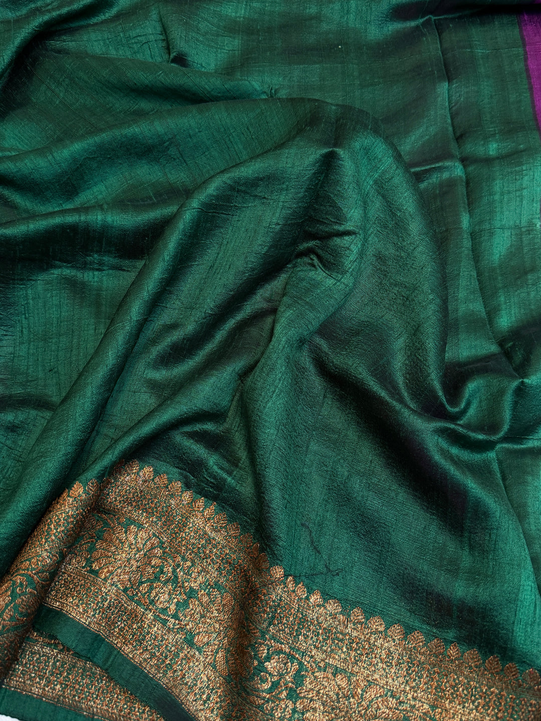 Purple Pure Raw Silk Handloom Banarasi Saree